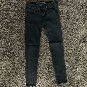 American Eagle Black Denim Jegging Short 0
